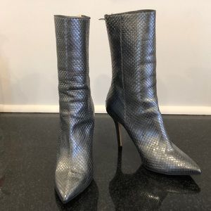 Jimmy Choo Metallic Snakeskin Midcalf Bootie